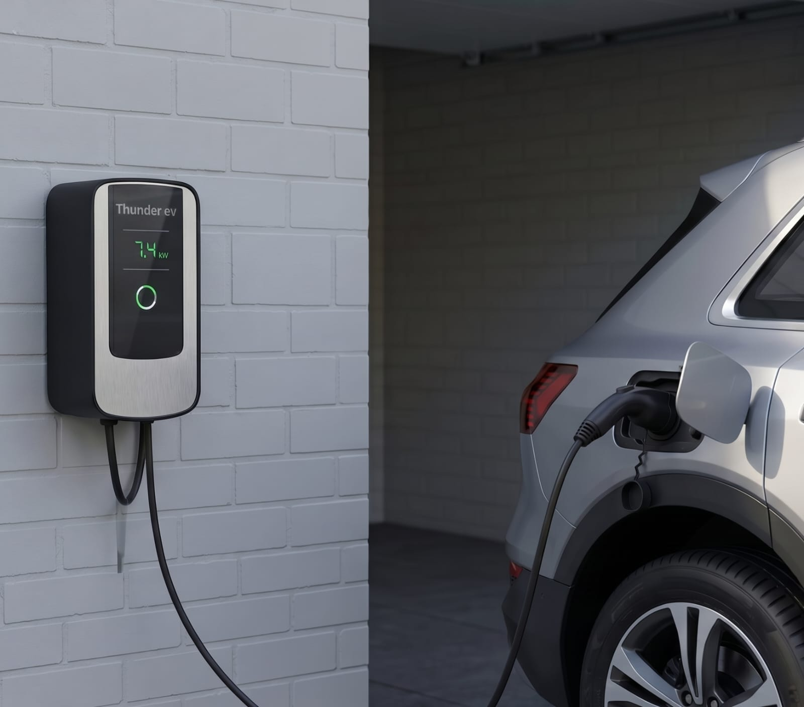7.5 kW home AC EV wall charger for residential use — Thunder EV Charging Hub