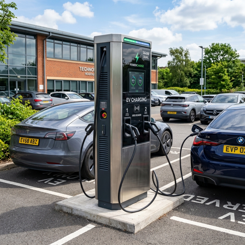 11 kW commercial AC EV charger for offices and retail — Thunder EV Charging Hub